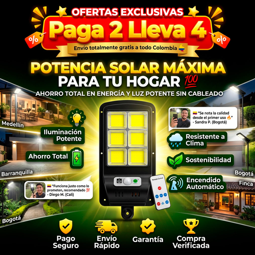 COMBO X 4 LAMPARA SOLAR IP67