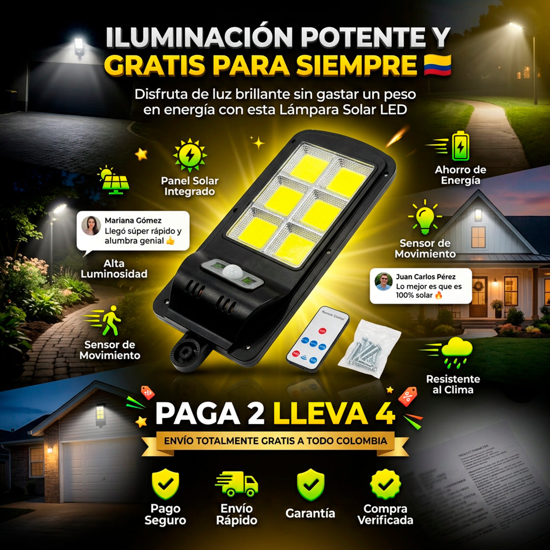 COMBO X 4 LAMPARA SOLAR IP67