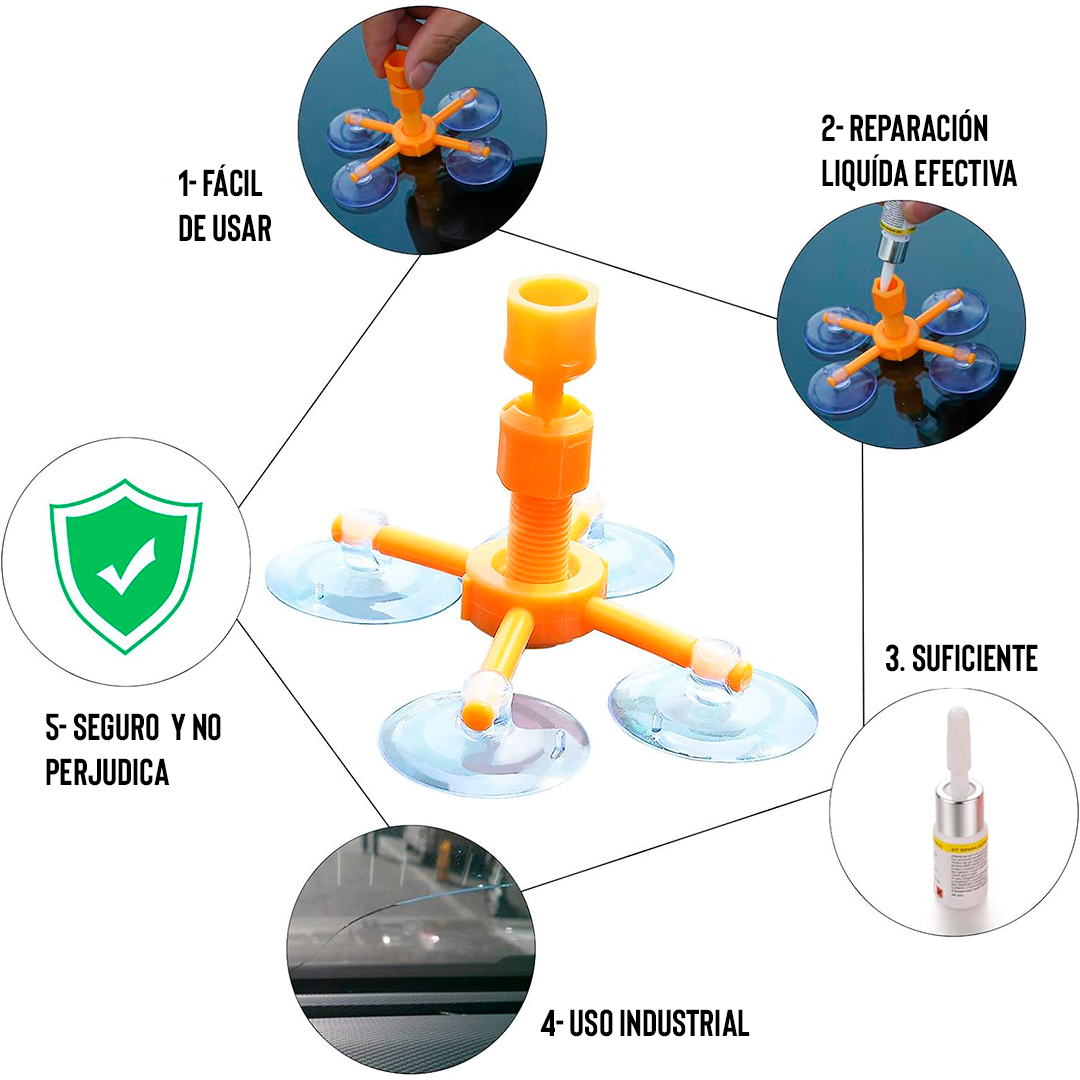 Kit reparador de vidrio
